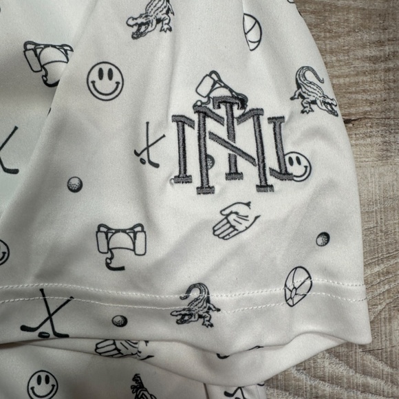 Swannies Chubbs Polo All Over Print Fog Navy Lightweight Stretch Men's Size S - Picture 9 of 12